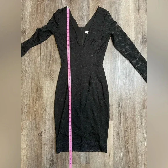 Dress The Population Erica Black Lace Mini Dress Size Small